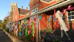 Loud fence at St Alipius school, Ballarat, 2015. Source: Fairfax Media