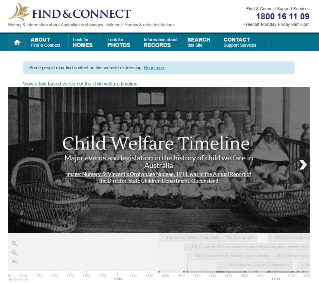 Interactive Child Welfare Timeline