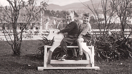 Boys playing on the grounds of Bethany Boys' Home in Lowelly Road, Lindisfarne